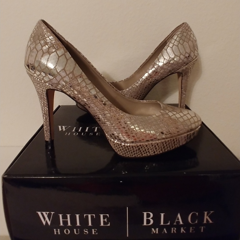 White House Black Market-Snowflake platform heels